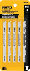 DEWALT DW3705H 4-Inch 8 TPI Fast Clean HCS U-Shank Cut Aluminum and fiberglass Jig Saw Blade (5-Pack)