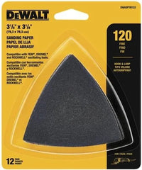 DEWALT DWASPTRI123 Hook & Loop Triangle 120 Grit Sandpaper - 12 PK