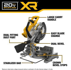 DEWALT 20V MAX XR 10 in. Double Bevel Fixed Miter Saw (Tool Only) (DCS714B)
