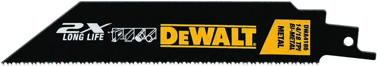 DEWALT 6-Inch Reciprocating Saw Blades, 14 TPI, 5-Pack (DWA4186)